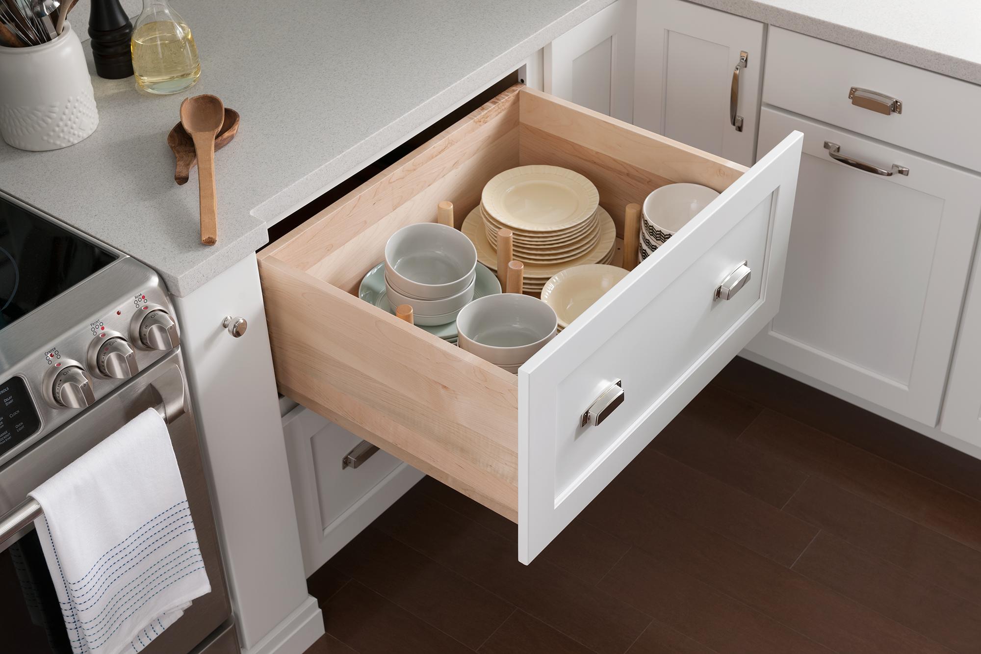 Peg Board Drawer Organization | Medallion at Menards Cabinets